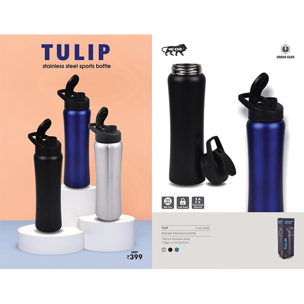 Stainless Steel Sports Bottle - 750Ml Tulip