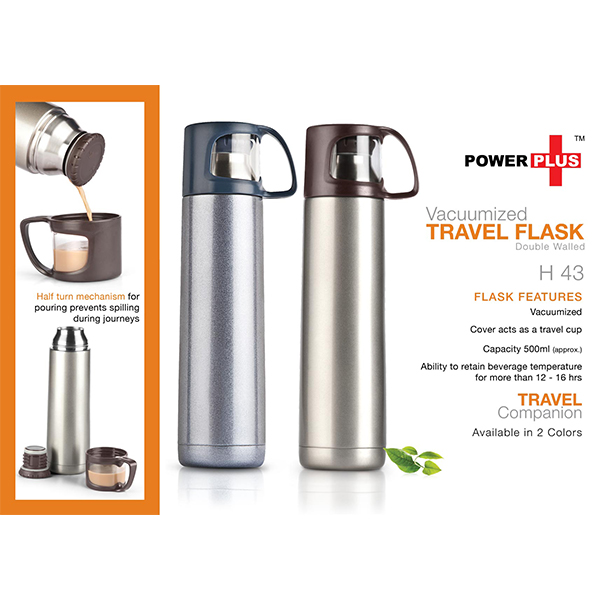 H43 – Power Plus Vacuumized Travel Flask (500 Ml Approx)