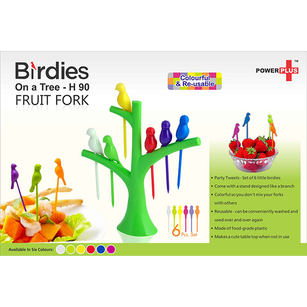 H90 – Birdies On A Tree Fruit Fork Set