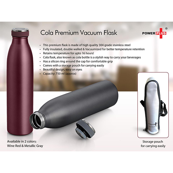 H108 – Cola Premium Vacuum Flask (750Ml) (Storage Pouch Included)
