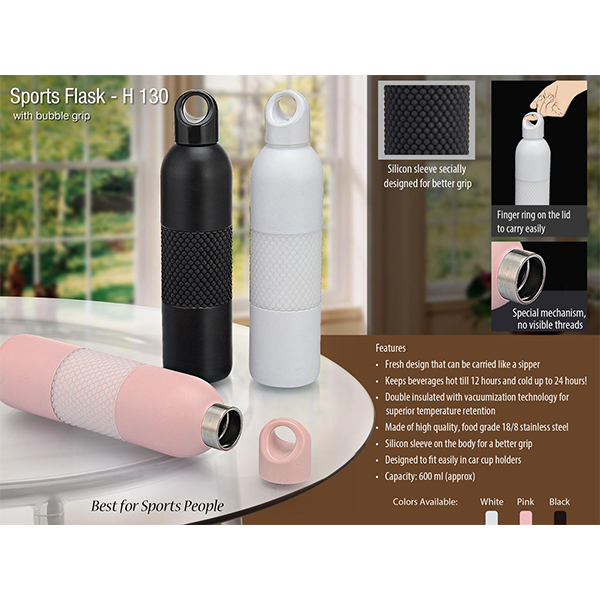 H130 – Sports Flask With Bubble Grip