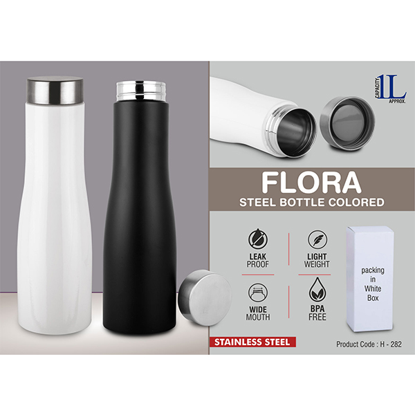 H282 – Flora Steel Bottle Colored | Capacity 1L Approx
