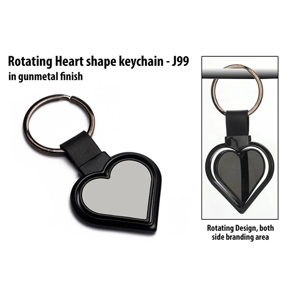 J99 – Rotating Heart Shape Keychain
