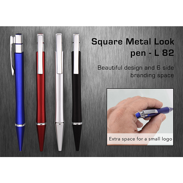 L82 – Square Metal Look Pen