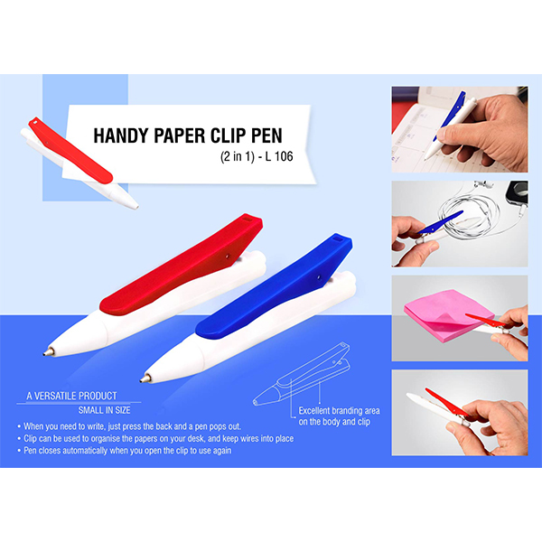 L106 – Handy Paper Clip Pen (2 In 1)