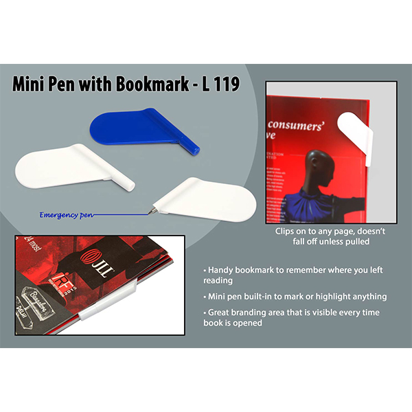L119 – Mini Pen With Bookmark
