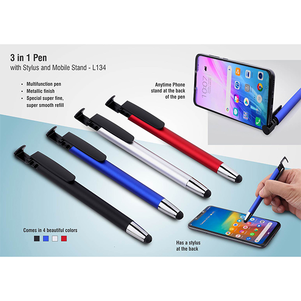 L134 – 3 In 1 Pen With Stylus And Mobile Stand