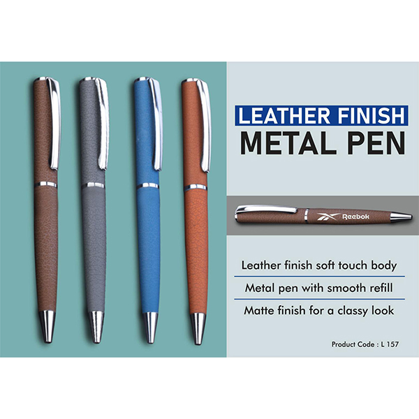 L157 – Leather Finish Metal Pen