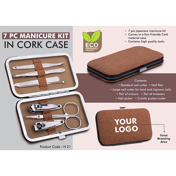 N21 – 7 Pc Manicure Kit In Cork Case