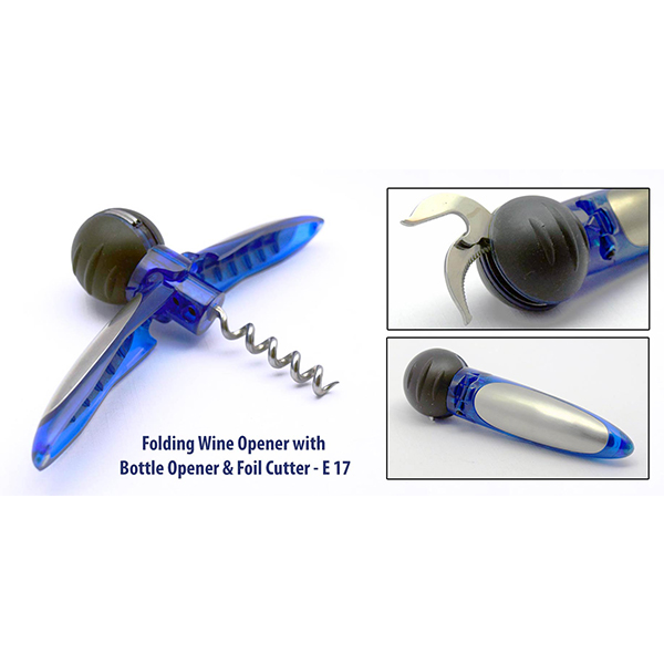 E17 – Wine Opener / Bottle Opener With Foil Cutter