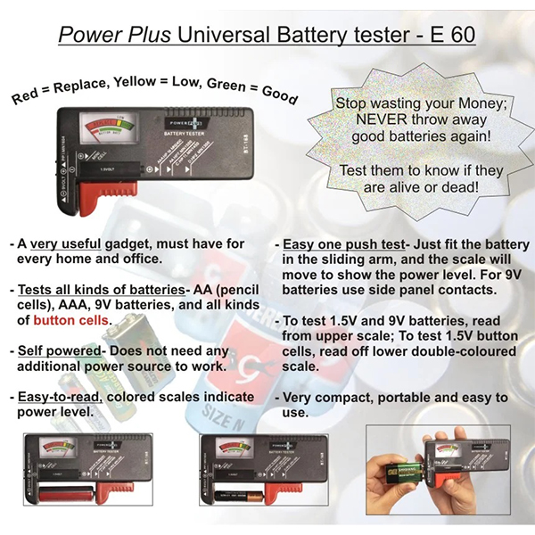 E60 – Power Plus Universal Battery Tester