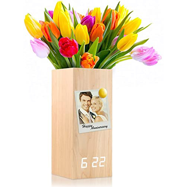 Flower Vase With Digital Clock Re1013