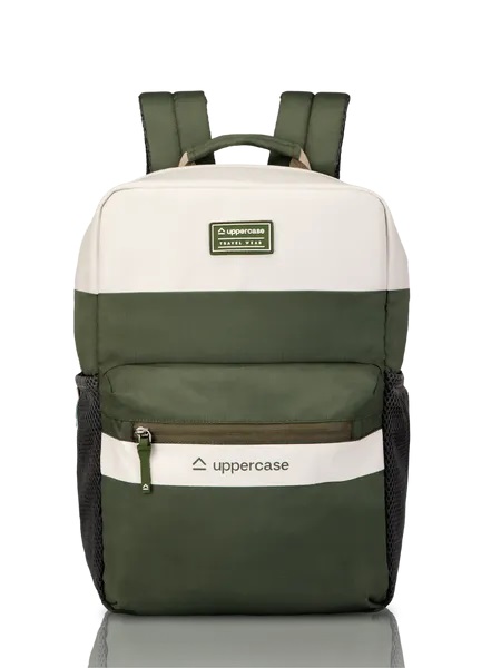 Uppercase Vegan Leather Laptop Backpack 7A Green