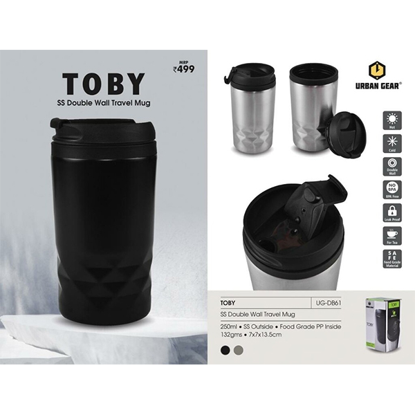 Ss Double Wall Travel Mug - 250Ml - Toby