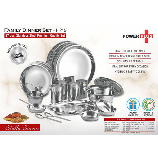 H215 – Family Dinner Set: 27 Pc Stainless Steel Premium Quality Set