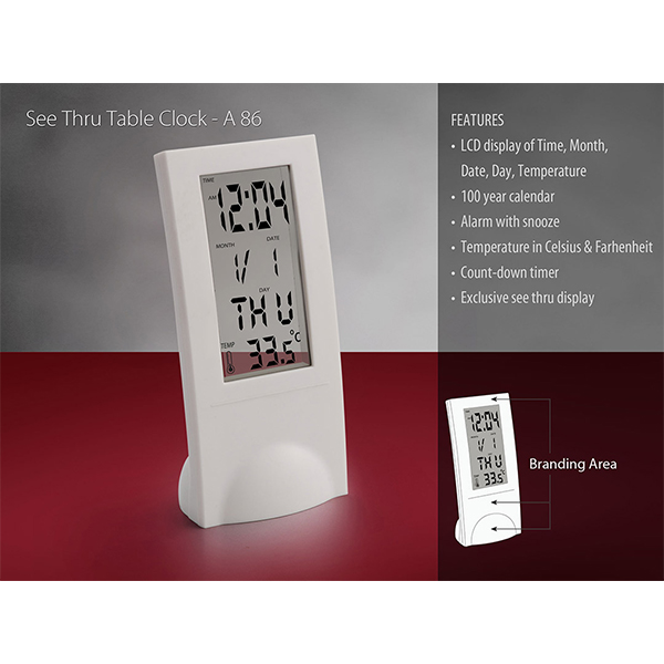 A86 – See Thru Table Clock