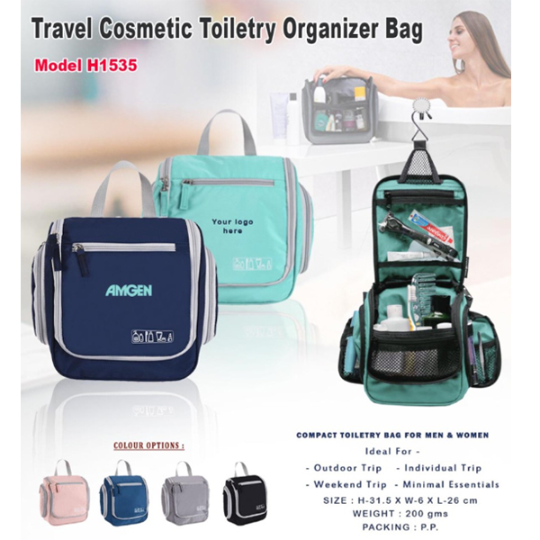 H1535 Travel Cosmetic Hanging Toiletry Bag & Organizer