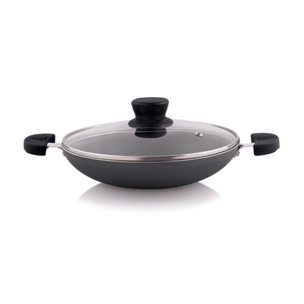 The Chef Story Everyday Series Non Stick Appachetty 23Cm With Glass Lid, Grey