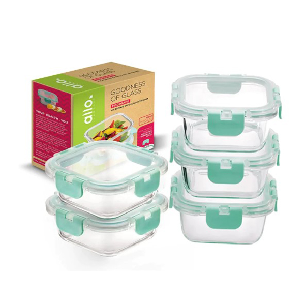 310Ml X 5 Allo Foodsafe Microwave Oven Safe Glass Container