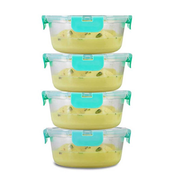 635Ml X 4 Allo Foodsafe Microwave Oven Safe Glass Container