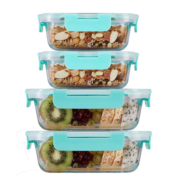 370Ml X 2, 640Ml X 2 Allo Foodsafe Microwave Oven Safe Glass Container