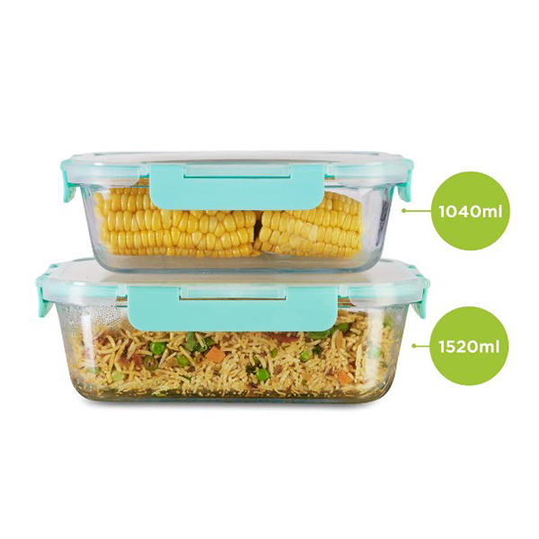 1040Ml, 1520Ml Allo Foodsafe Microwave Oven Safe Glass Container