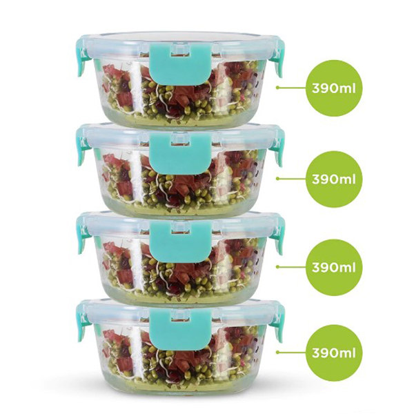 390 X 4 Allo Foodsafe Microwave Oven Safe Glass Container