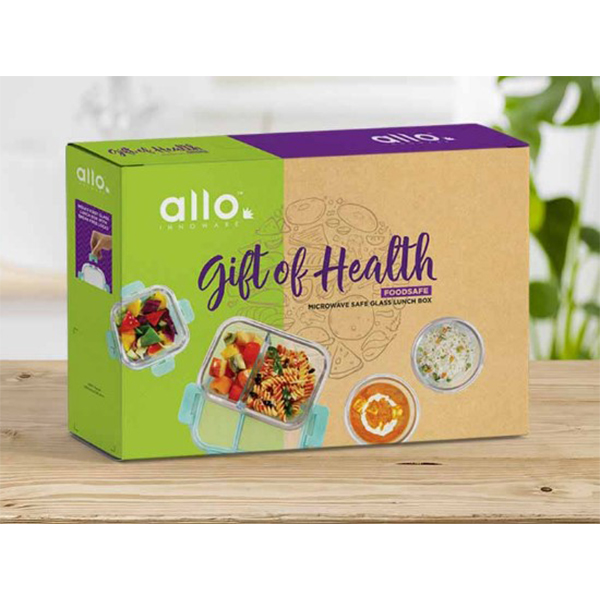 640Ml, 580Ml, 635Ml, 1040Ml Allo Foodsafe Microwave Oven Safe Glass Container Gift Box 4Pc Combo