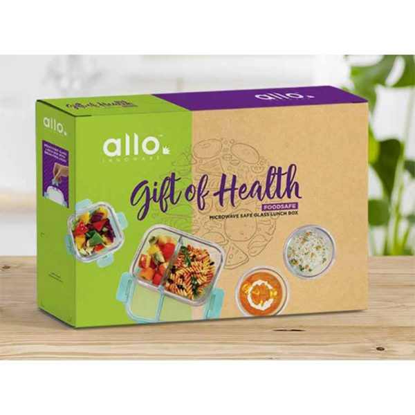 580Ml, 370Ml, 640Ml, 1040Ml Allo Foodsafe Microwave Oven Safe Glass Container Gift Box 4Pc Combo