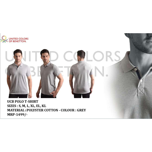 Ucb Polo T-Shirt Polyster Cotton Grey