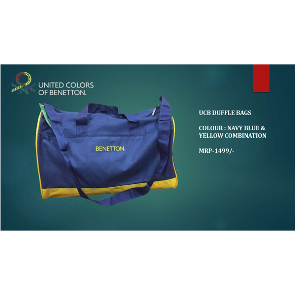 Ucb Duffle Bags Navy Blue & Yellow Combination