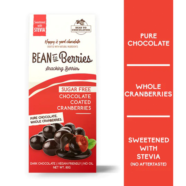 Bean To Berries - Sugarfree Cranberry 80 Grams