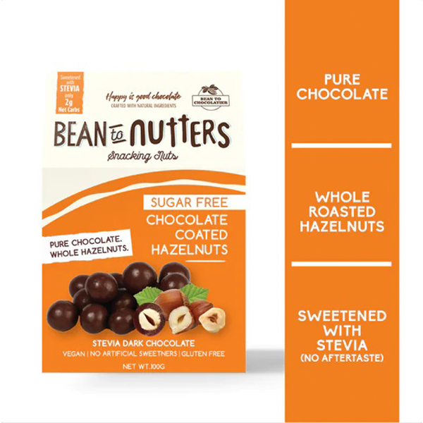 Bean To Nutters - Sugarfree Chocolate Hazelnut 100 Grams