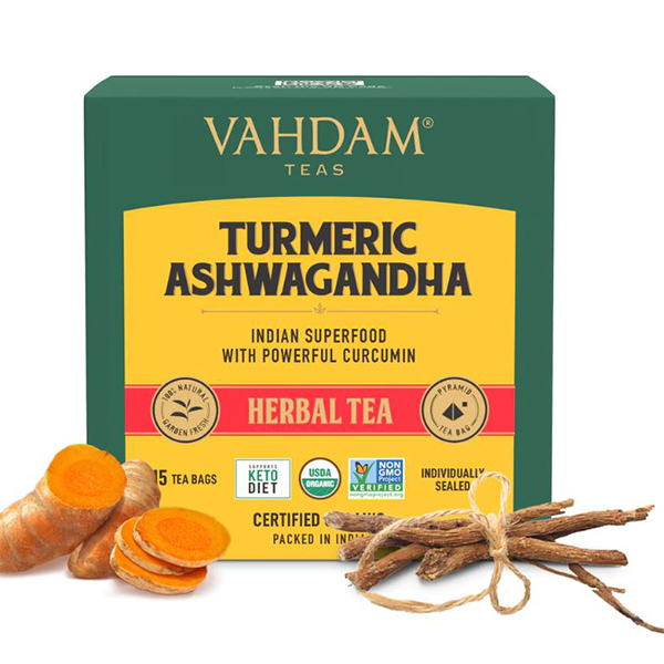 Turmeric Ashwagandha Herbal Tea Tisane - 15 Tea Bags