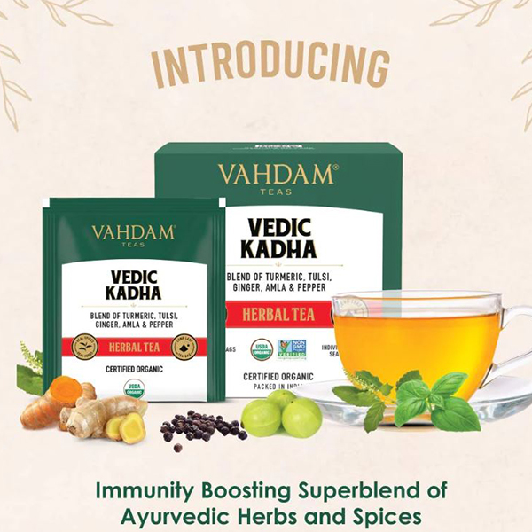 Vedic Kadha Herbal Tea Tisane - 100 Tea Bags