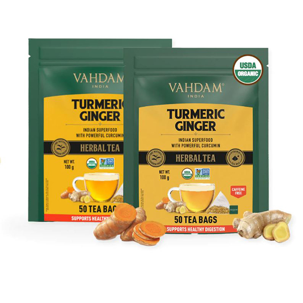 Turmeric Ginger Herbal Tea Tisane - 100 Tea Bags