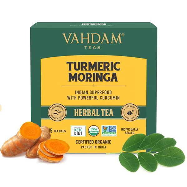 Turmeric Moringa Herbal Tea Tisane, - 15 Tea Bags