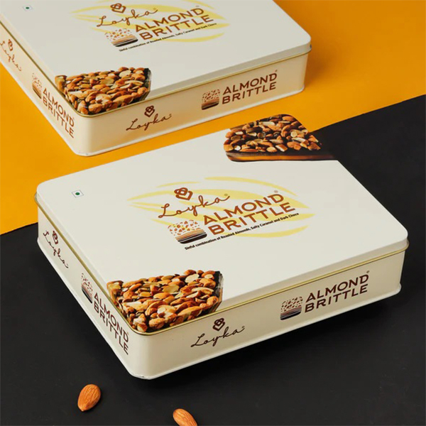 Loyka Almond Brittle Royal Tin Box (255 Grams, 15 Pieces)