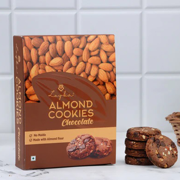 Loyka Almond Chocolate Cookies Box 216 Grams( No Maida Added) 12 Pcs