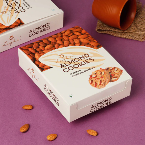 Loyka Almond Cookies Box - No Maida (12 Pieces, 216 Grams)