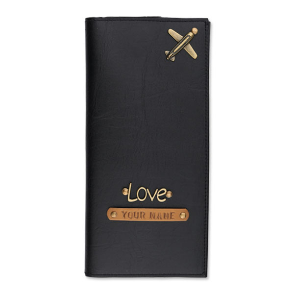 Personalized Travel Wallet – Black