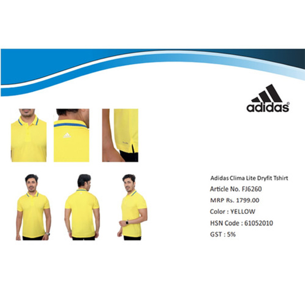 Adidas Climate Lite Dryfit Tshirt Fj6260 Yellow