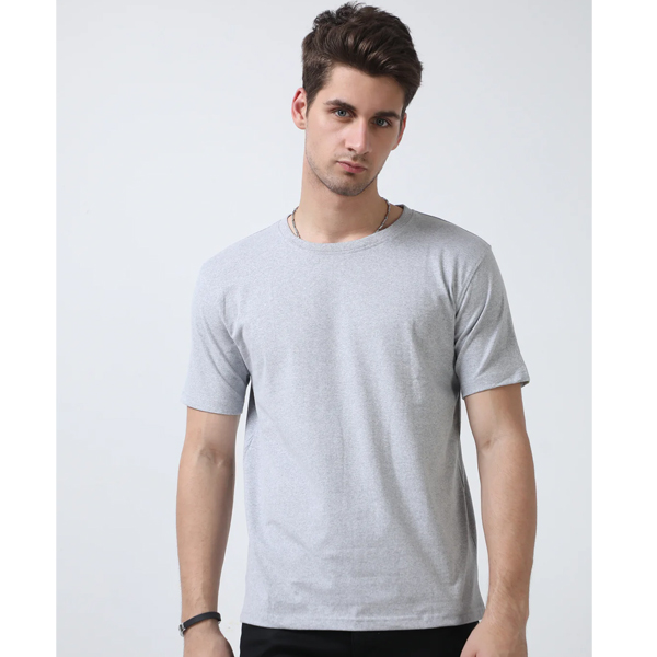 Sustainable Crew Neck T-Shirt - Grey Melange