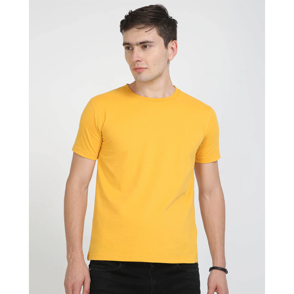 Sustainable Crew Neck T-Shirt - Mustard Yellow