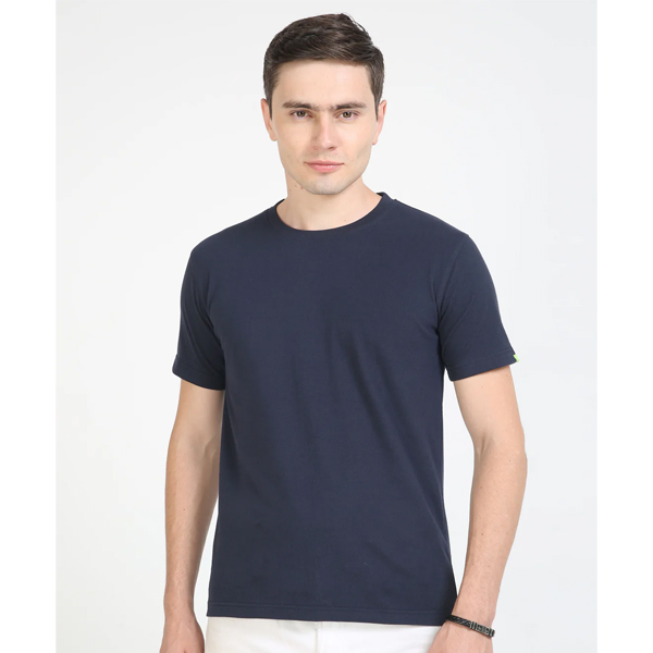 Sustainable Crew Neck T-Shirt - Navy Blue
