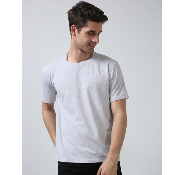 Sustainable Crew Neck T-Shirt -White Melange