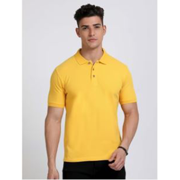 Sustainable Polo T-Shirt - Mustard Yellow