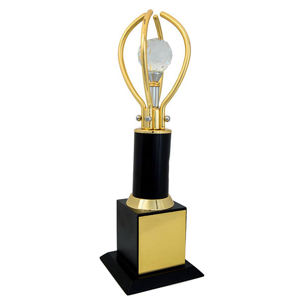 Crystal On 4 Petals Trophy Model-1084 100X100X302Mm