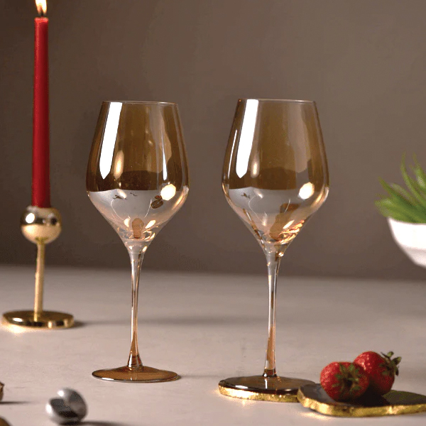 Barware Amber Grande Wine Glasses (Set Of 2)