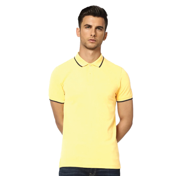 Jack&Jones Jacquard Tipping Polo - Yellow